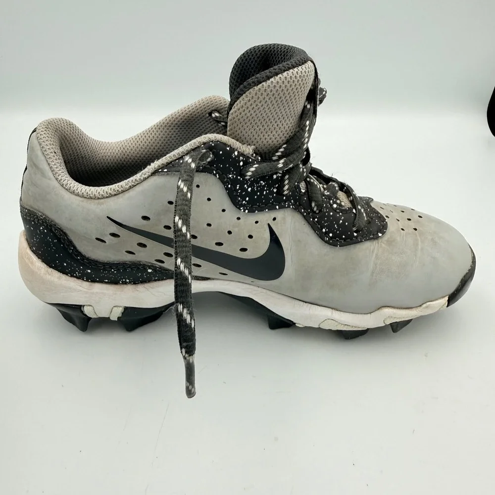 Nike Alpha Huarache 4 Keystone Kid Baseball Cleats Grey BLK DJ6525-005 Size 1.5Y
